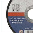 115 x 22.2 x 2.5mm Bonded Abrasive Flat Wheel Saw Blade - Metal