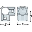 Aluminium 3 Way Corner (33.7mm) - Kee Lite (L21-6)
