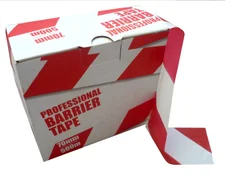 Barrier Safety Tape - Red & White (non-sticky) 500m