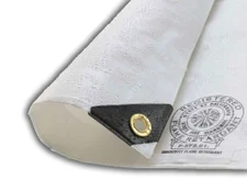 Flame Retardant Tarpaulin, White 200GSM - 2.7m x  3.5m