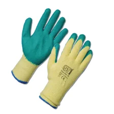 Latex Palm Coated Handler Gloves - Green 12 Pack in Extra Large