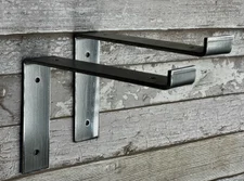 Pair of "Down Style" Scaffold Shelf Brackets Bare Finish - 9" Boards