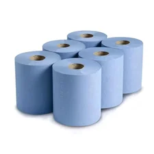 Centrefeed Roll 2ply Blue, 6 Pack
