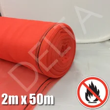 Red Fire Retardant Debris Netting - 2m x 50m