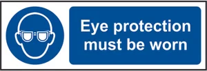 Eye protection must be worn - RPVC (300 x 100mm)