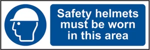 Safety helmets must be worn in this area - RPVC (300 x 100mm)