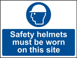 Safety helmets must be worn on this site - RPVC (600 x 450mm)