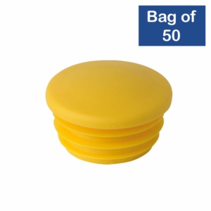 Yellow Plastic Stop End Cap 133-D (48.3mm) - Bag of 50