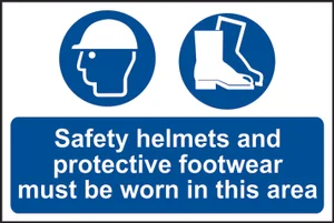 Safety helmets and protective footwear... - RPVC (600 x 400mm)