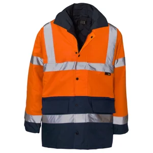 Hi Vis 2 Tone Parka Jacket, Orange & Blue