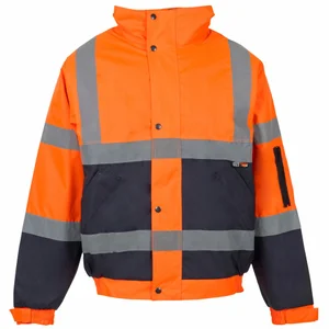 Hi Vis 2 Tone Bomber Jacket Orange & Blue