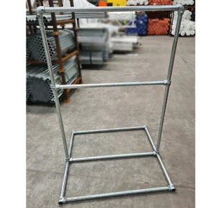 Wide Base Freestanding Scaffolding Clothes Rail Kit - Double Rail