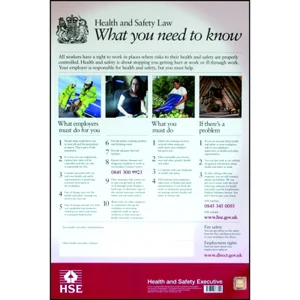 Health & Safety Law Poster - Laminated (297 x 420mm) A3