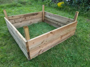 Double Height Decking Raised Garden Bed Tanalised - 1.2m (4ft) x 2.4m (8ft)