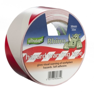 Hazard Warning Tape (Sticky) - Red & White 