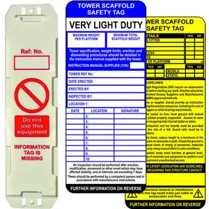 Scaffold Tower Tag Kit - Pack of 10