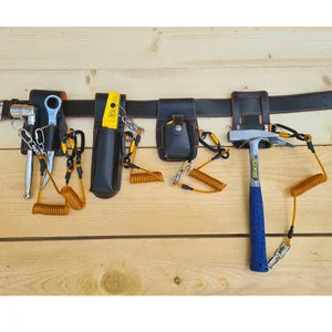 Black Leather Tool Belt Kit inc Tools & Hammer & Lanyards
