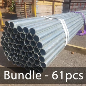 BUNDLE (61pcs) of 4ft Hi Yield Scaffold Tube – Galv 48.3mm o/d, 3.2mm Wall