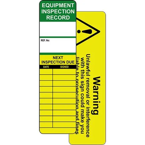 Dg Inspection Tag Universal Inspection Tag Insert - Pack of 50 by ScaffoldingDirect