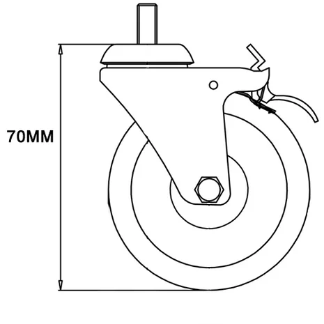 Braked Swivel Castor & Expander for 26.9mm Tube