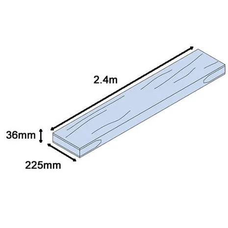 Scaffolding Board - 8ft (2.4m) European Whitewood to BS2482