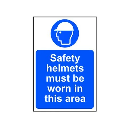 Safety Helmets Must Be Worn In This Area Sign - RPVC 200x300mm