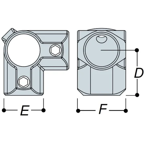 Aluminium 3 Way Corner (33.7mm) - Kee Lite (L21-6)