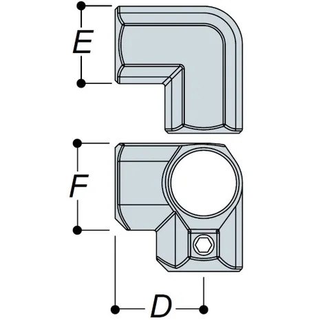 Aluminium 3 Way Corner  (33.7mm) - Kee Lite (L20-6)
