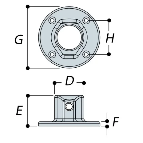 Aluminium Wall Plate (48.3mm) - Kee Lite (L61-8)