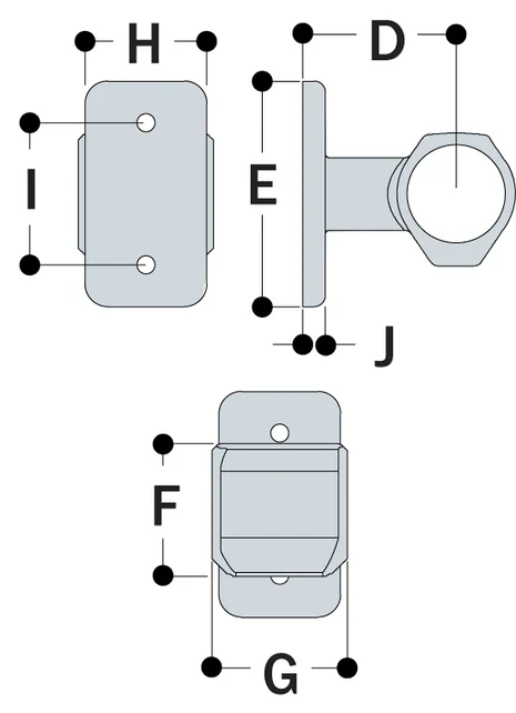 Aluminium Handrail Bracket (48.3mm) - Kee Lite (L70-8)