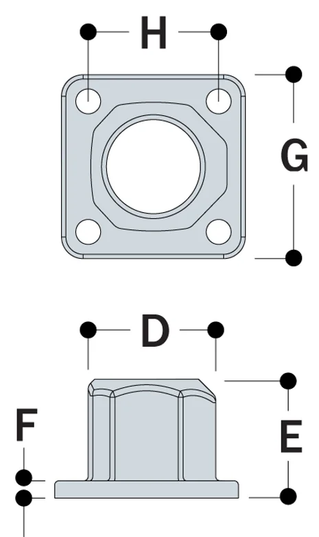 Aluminium Square Base Plate (48.3mm) - Kee Lite (L152-)