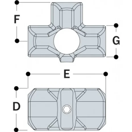 Aluminium Side Outlet Tee (33.7mm) - Kee Lite (L35-6)