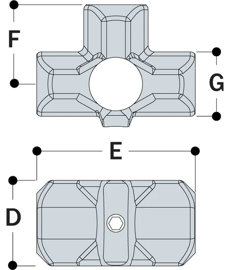 Aluminium Side Outlet Tee (48.3mm) - Kee Lite (L35-8)