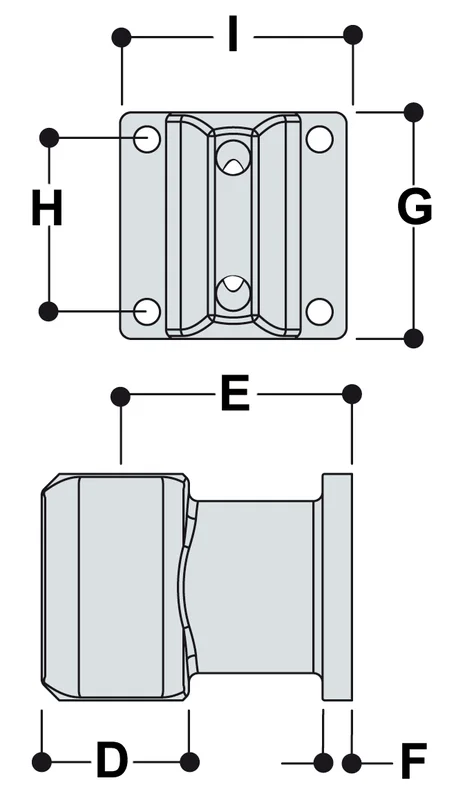 Aluminium Offset Wall Flange (48.3mm) - Kee Lite (L164-8)