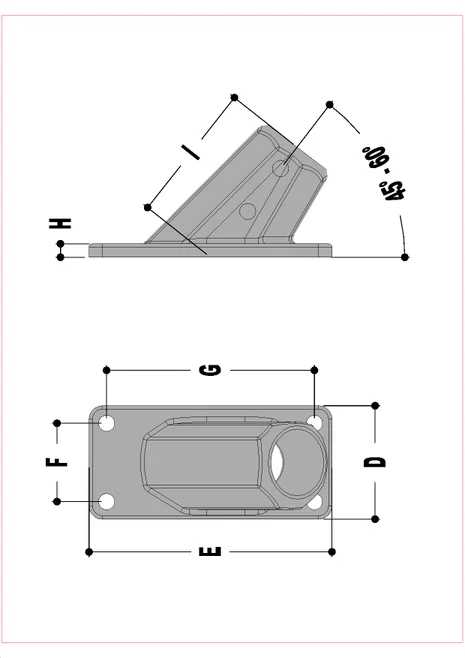 Aluminium Angle Base Flange (48.3mm) - Kee Lite (L63-8)