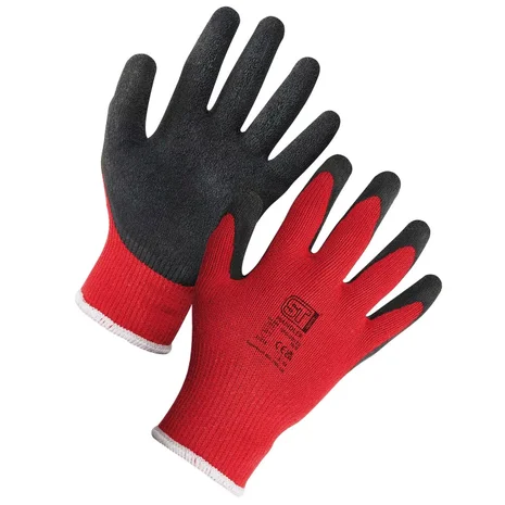 Latex Palm Coated Handler Gloves - Red - BOX (120x pairs)-Copy