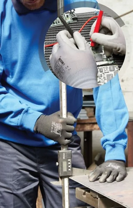 Electron Polyurethane Coated Nylon Glove - Grey 12 Pack in Large