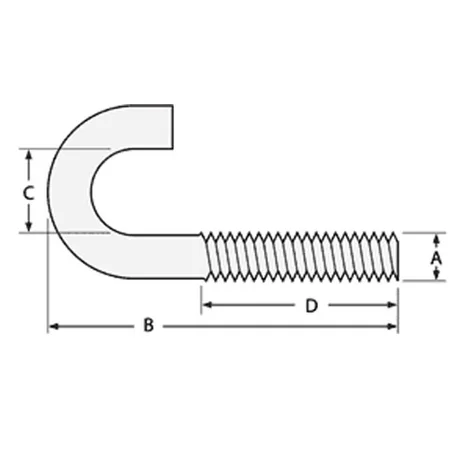 Scaffold J Bolt BZP M10 Thread (Pack of 25)