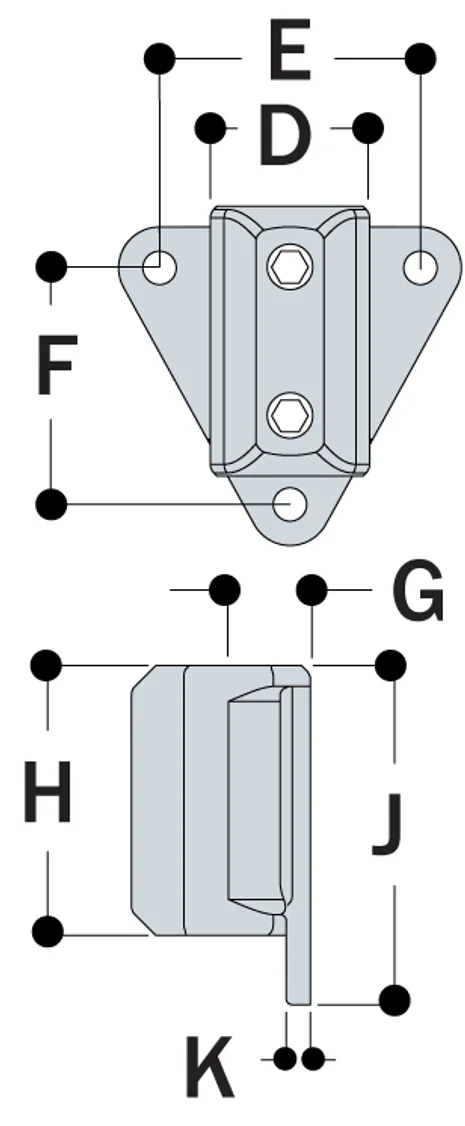 Aluminium Side Palm Fixing (33.7mm) - Kee Lite (L68-6)