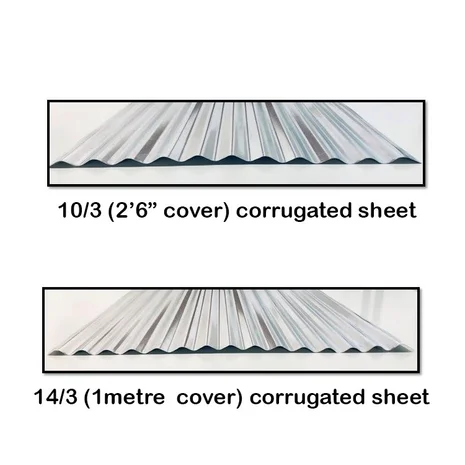 8ft/2.4m Corrugated Roof Sheet 10/3 Profile 24g (0.55mm) - 50 Pack