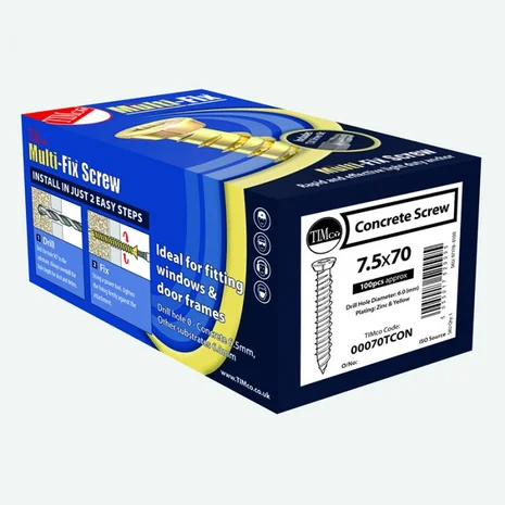 Multi-Fix Concrete Screw YP CSK 7.5 x 100mm (Box of 100)